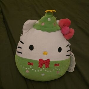 Sanrio Hello Kitty Green and Pink Bow Plush